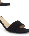 Zapatilla Negro Dama Tacón Bajo Cuadrado Casual Pulsera Ajuste 460425