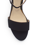 Zapatilla Negro Dama Tacón Bajo Cuadrado Casual Pulsera Ajuste 460425