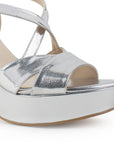 Zapatilla Plata Dama Punta Abierta Casual Tiras Cruzadas Moda 3660289