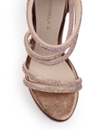 Zapatilla Oro Rosa Mujer Tiras Pedreria Tacon Delgado Mujer Casual 3660442
