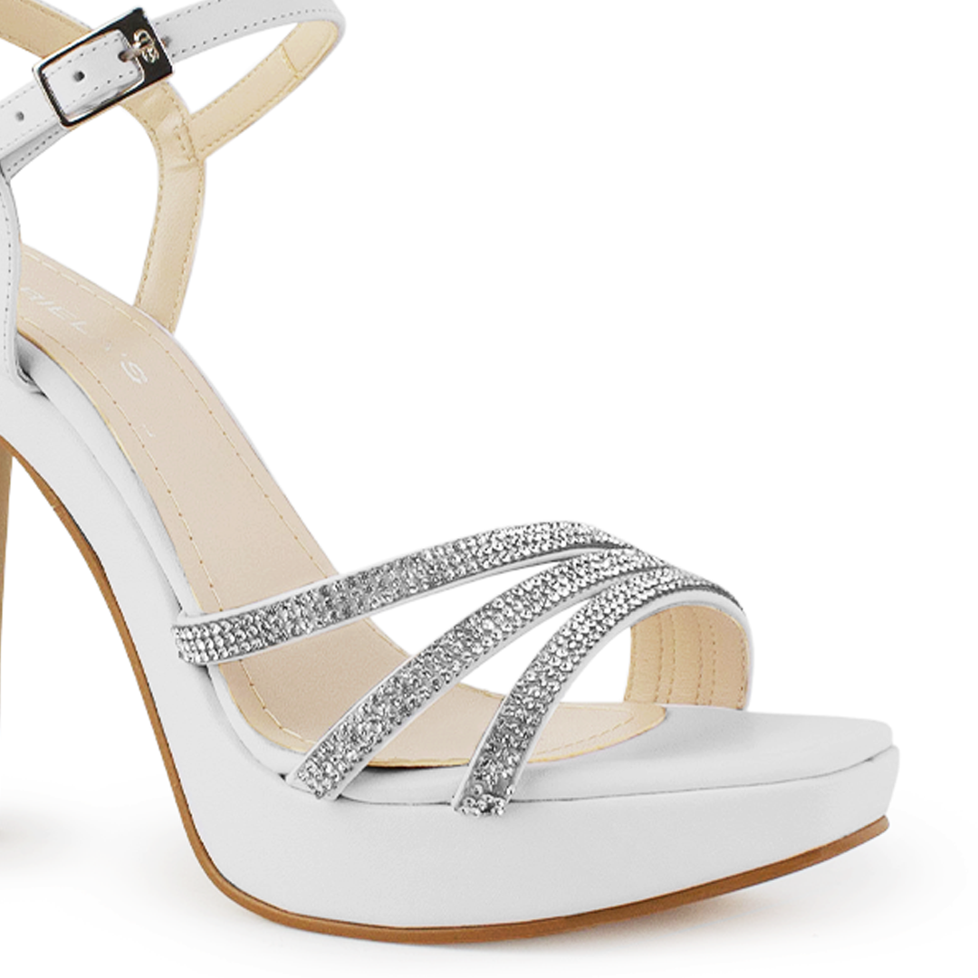 Zapatilla Blanco de Fiesta Tacón Alto Diseño Sofisticado Mujer 3660445