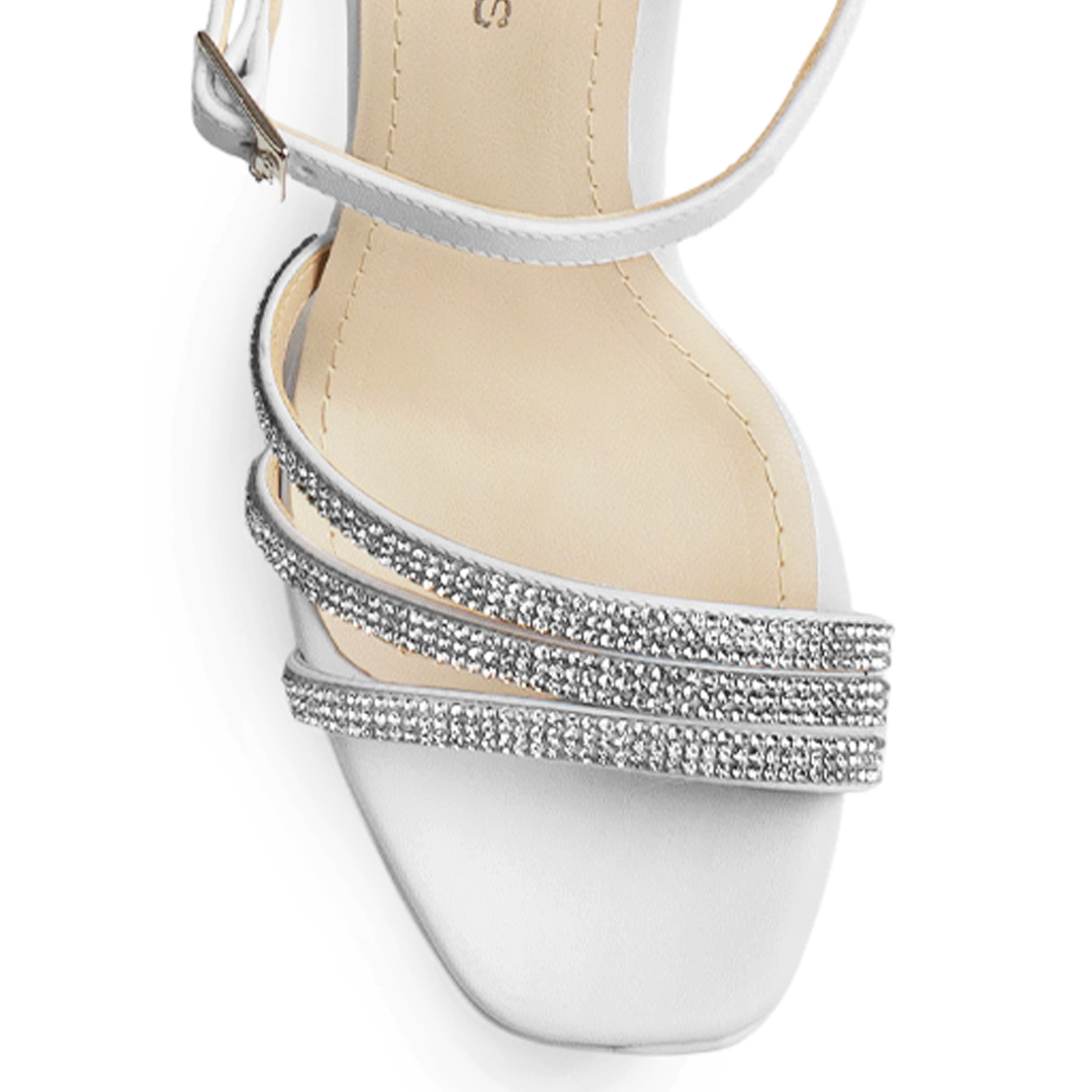 Zapatilla Blanco de Fiesta Tacón Alto Diseño Sofisticado Mujer 3660445