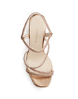 Zapatilla Oro Rosado de Fiesta Tacón Alto Tiras Finas Diseño Moderno 3660447
