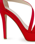 Zapatilla Rojo Elegante Tacon Alto Plataforma Para Mujer 3660450