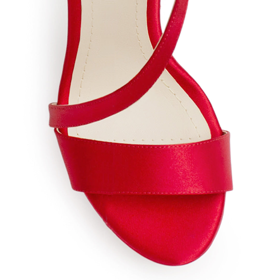 Zapatilla Rojo Elegante Tacon Alto Plataforma Para Mujer 3660450