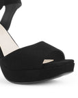 Zapatilla Negro Mujer Elegante Pulsera Hebilla Forrada 3660451
