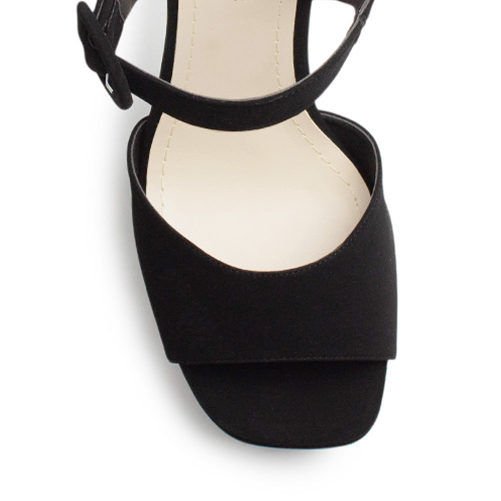 Zapatilla Negro Mujer Elegante Pulsera Hebilla Forrada 3660451