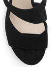 Zapatilla Negro Plataforma Abierta Punta Tacón Alto Casual 3660094