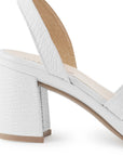 Zapatilla Blanco Dama Elegante Pulsera Tacon Ancho Moda Descubierta 4500180