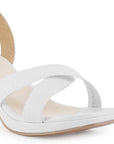 Zapatilla Blanco Dama Elegante Pulsera Tacon Ancho Moda Descubierta 4500180