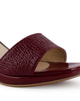 Zapatilla Vino Casual Mujer Tacon Ancho Punta Cuadrada Pulsera 4500186