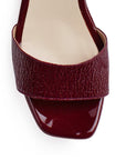Zapatilla Vino Casual Mujer Tacon Ancho Punta Cuadrada Pulsera 4500186