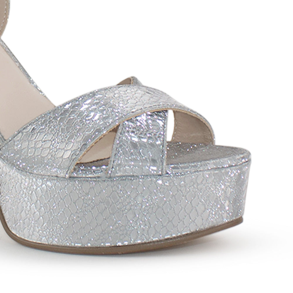 Zapatilla Plata Mujer Pulsera Al Tobillo Ajustable Tiras Cruzadas Elegante 3201415