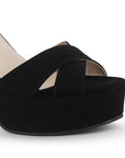 Zapatilla Negro Mujer Pulsera Al Tobillo Ajustable Tiras Cruzadas Elegante 3201417