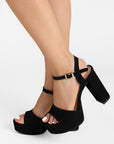 Zapatilla Negro Mujer Tacon Alto Moda Pulsera Elegante Fiesta Moda 3201420