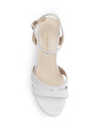 Zapatilla Blanco Fiesta Tiras Cruzadas Tacon Ancho Alto Elegante 3201421