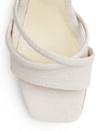 Zapatilla Beige Mujer Tacon Ancho Punta Cuadrada Tiras Cruzadas 2640113