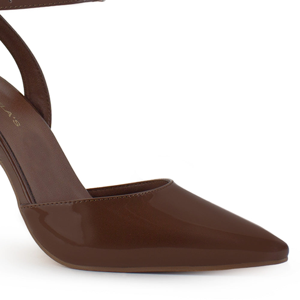 Zapatilla Cafe Puntal Dama Tacon Delgado Pulsera Moda Formal 2000101