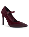 Zapatilla Rojo Vino Formal Puntal Mujer Tacon Delgado Elegante Dama 2000117