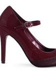 Zapatilla Rojo Vino Formal Puntal Mujer Tacon Delgado Elegante Dama 2000117