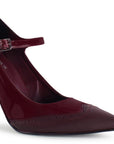 Zapatilla Rojo Vino Formal Puntal Mujer Tacon Delgado Elegante Dama 2000117
