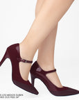 Zapatilla Rojo Vino Formal Puntal Mujer Tacon Delgado Elegante Dama 2000117
