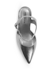 Zapatilla Plata Puntal Moda Mujer Tacon Delgado Escultural Hebilla 2000121