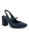 Zapatilla Marino Punta Cuadrada Dama Elegante Tacon Adorno Hebilla 2000123