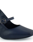 Zapatilla Marino Punta Cuadrada Dama Elegante Tacon Adorno Hebilla 2000123