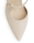 Zapatilla Beige Puntal Moda Mujer Tacon Delgado Escultural Hebilla 2000125