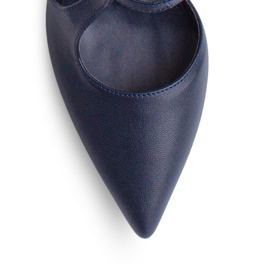 Zapatilla Marino Puntal Moda Mujer Tacon Delgado Escultural Hebilla 2000126