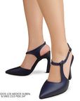 Zapatilla Marino Puntal Moda Mujer Tacon Delgado Escultural Hebilla 2000126