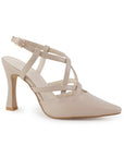 Zapatilla Maquillaje Puntal Mujer Stiletto Tiras Cruzadas Pulsera Moda 2000132