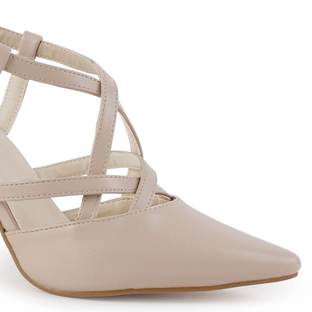 Zapatilla Maquillaje Puntal Mujer Stiletto Tiras Cruzadas Pulsera Moda 2000132
