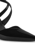 Zapatilla Negro Dama Tacon Delgado Puntal Elegante Moda Mujer 2000136