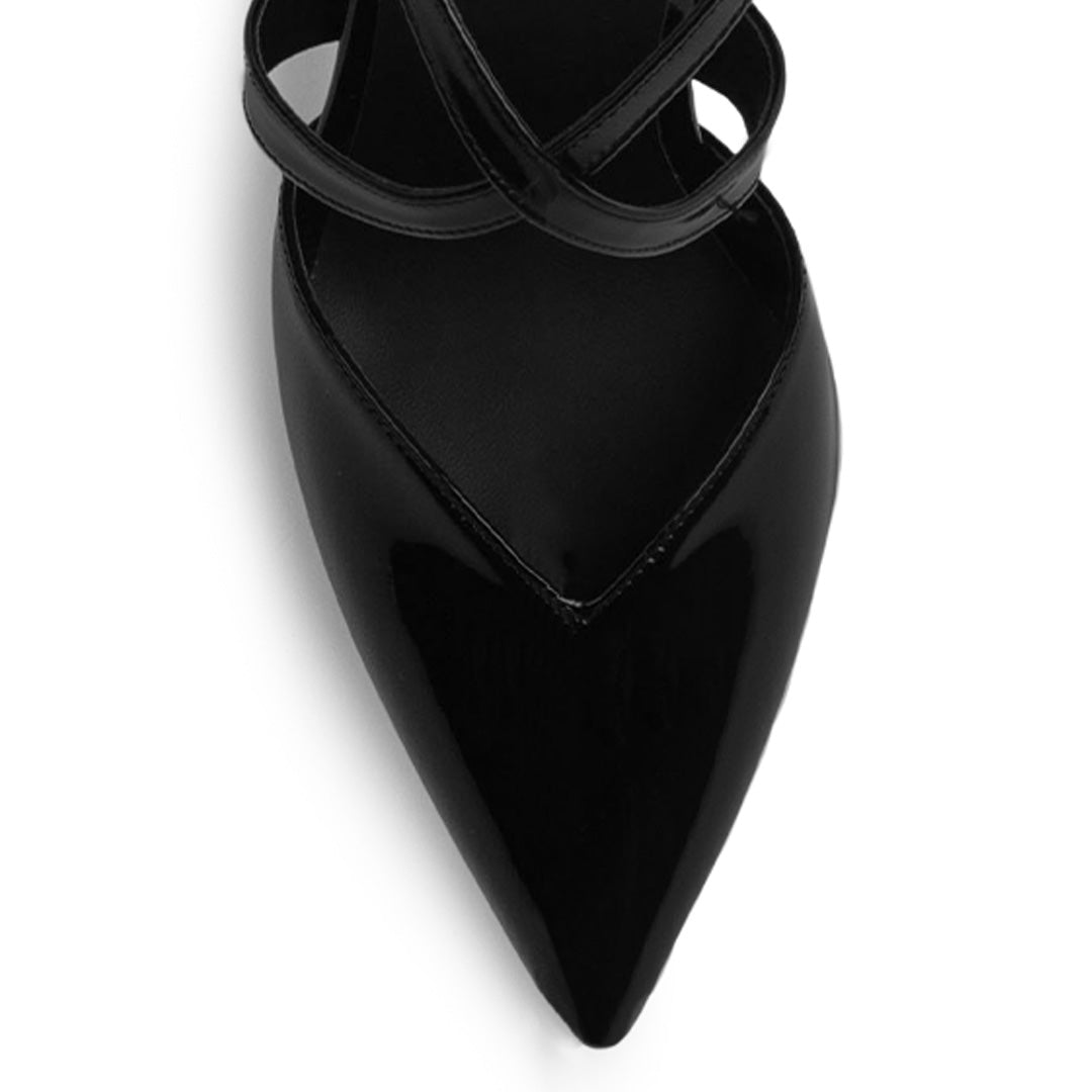 Zapatilla Negro Dama Tacon Delgado Puntal Elegante Moda Mujer 2000136
