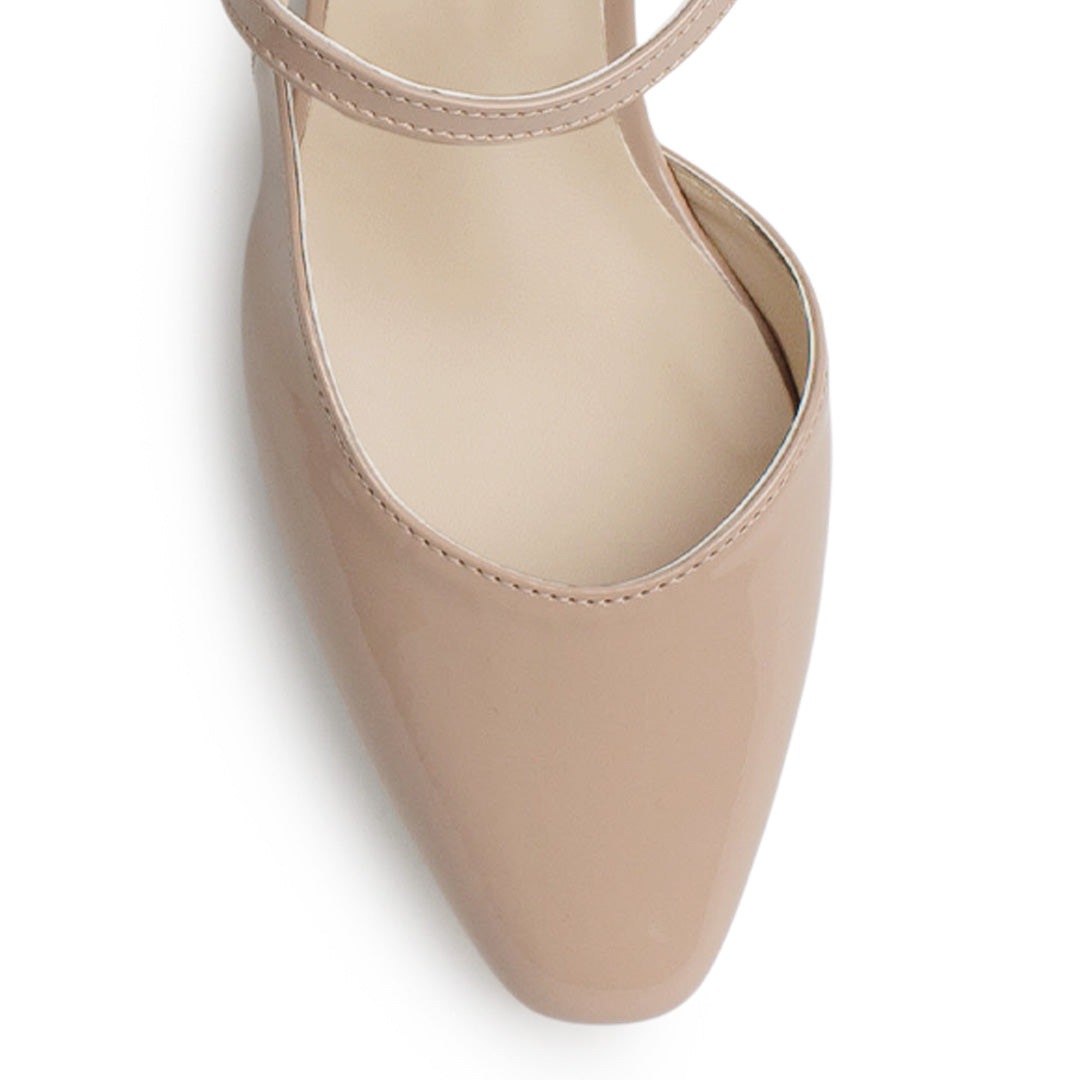 Zapatilla Maquillaje Mujer Tacon Bajo Ancho Ajuste Hebilla Elegante 2000139