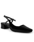 Zapatilla Negro Mujer Tacon Bajo Ancho Ajuste Hebilla Elegante 2000141