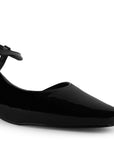 Zapatilla Negro Mujer Tacon Bajo Ancho Ajuste Hebilla Elegante 2000141