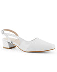 Zapatilla Blanco Dama Tacon Bajo Puntal Destalonado Moda Elegante 2000143