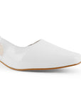 Zapatilla Blanco Dama Tacon Bajo Puntal Destalonado Moda Elegante 2000143