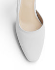 Zapatilla Blanco Dama Tacon Bajo Puntal Destalonado Moda Elegante 2000143