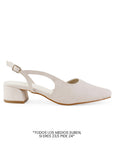 Zapatilla Beige Dama Tacon Bajo Puntal Destalonado Moda Elegante 2000145