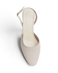 Zapatilla Beige Dama Tacon Bajo Puntal Destalonado Moda Elegante 2000145