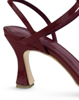 Zapatilla Vino Tacon Mujer Tiras Tobillo Puntal Descubierto Moda 2000153