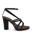 Zapatilla Negro Cafe Mujer Casual Tiras Cruzadas Elegante Tacon Moda 2000094
