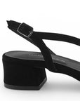 Zapatilla Negro Dama Tacon Bajo Puntal Destalonado Moda Elegante 2000144