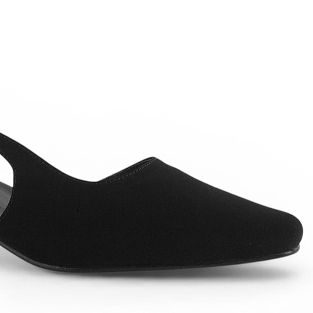Zapatilla Negro Dama Tacon Bajo Puntal Destalonado Moda Elegante 2000144