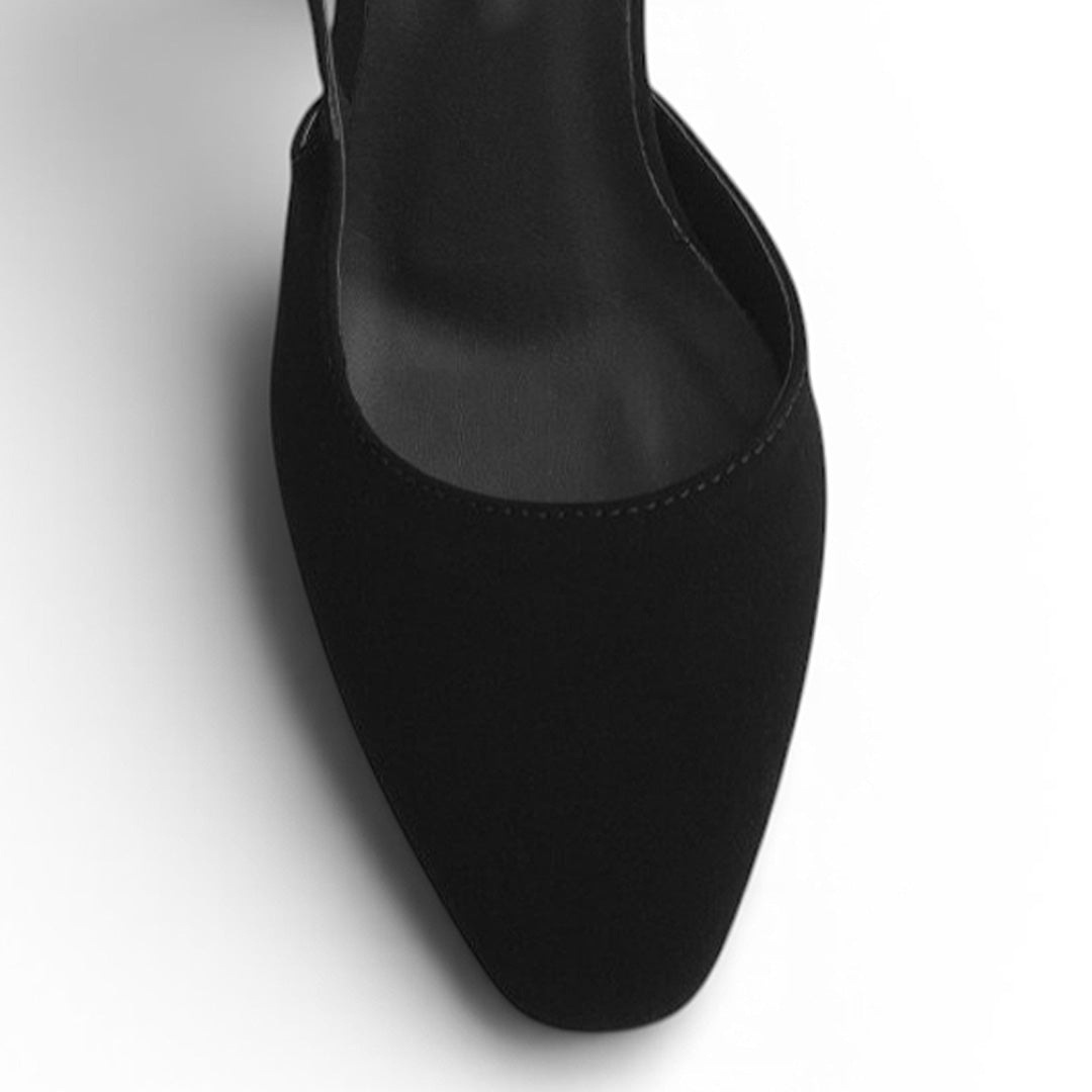 Zapatilla Negro Dama Tacon Bajo Puntal Destalonado Moda Elegante 2000144