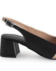 Zapatillas Negro Maquillaje Dama Tacón Bajo Destalonada Cómoda Moda 4930027